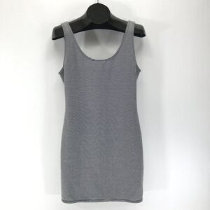 NEW Material Girl Striped Bodycon Tank Dress Women's Large Scoop Neck Stretch